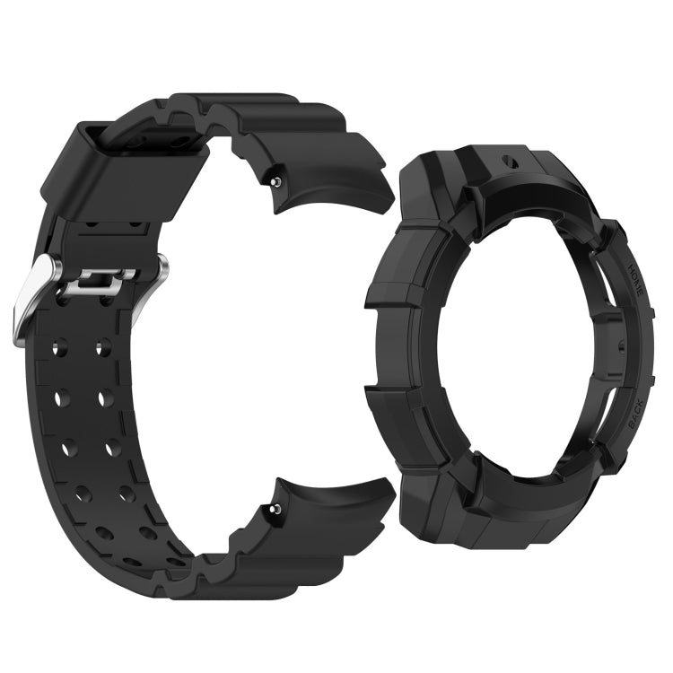 For Samsung Galaxy Watch 6 40mm Armor Silicone Watch Band + Watch Case Set(Black) - Watch Bands by PMC TechLife | Online Shopping South Africa | PMC TechLife | Buy Now Pay Later Mobicred
