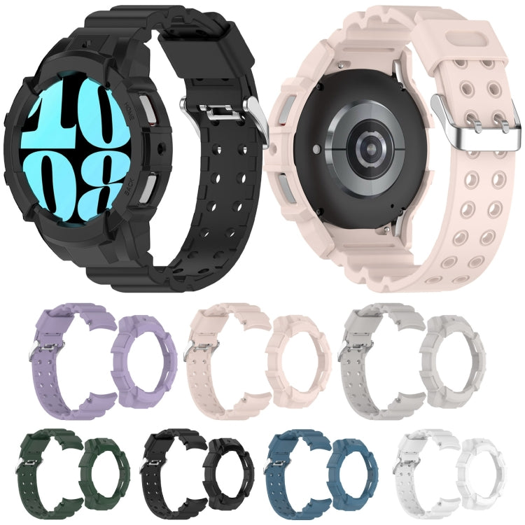 For Samsung Galaxy Watch 6 40mm Armor Silicone Watch Band + Watch Case Set(Black) - Watch Bands by PMC TechLife | Online Shopping South Africa | PMC TechLife | Buy Now Pay Later Mobicred
