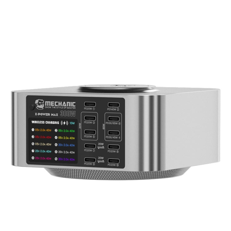Mechanic X-Power Series Multiport Digital Display USB Charger Station with Wireless Charging, Total Power:150W(EU Plug) - free shipping - PMC TechLife - Order now!