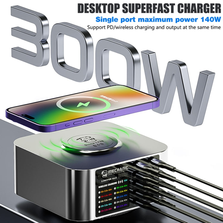 Mechanic X-Power Series Multiport Digital Display USB Charger Station with Wireless Charging, Total Power:200W(EU Plug) - free shipping - PMC TechLife - Order now!