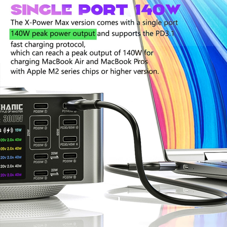 Mechanic X-Power Series Multiport Digital Display USB Charger Station with Wireless Charging, Total Power:150W(US Plug) - free shipping - PMC TechLife - Order now!