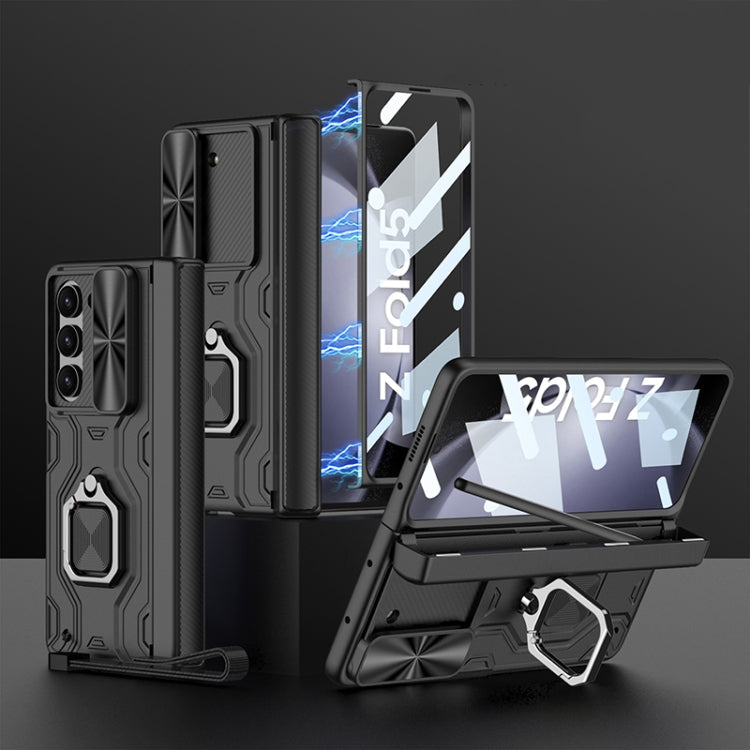For Samsung Galaxy Z Fold5 GKK Integrated Folding Alloy Shell PC Phone Case with Pen Box, Not Included Pen(Black) - Galaxy Z Fold5 Cases by GKK | Online Shopping South Africa | PMC TechLife | Buy Now Pay Later Mobicred