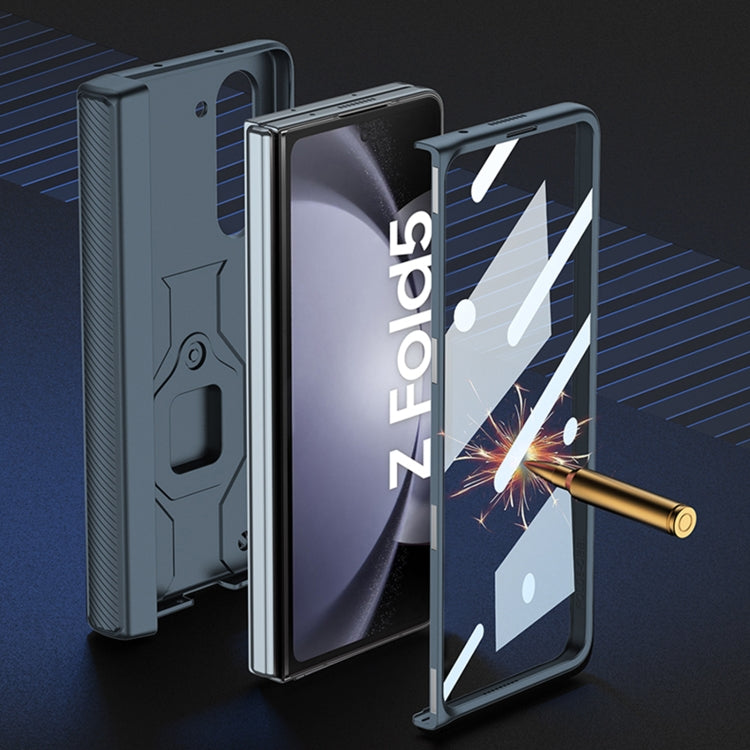 For Samsung Galaxy Z Fold5 GKK Integrated Folding Alloy Shell PC Phone Case with Pen Box, Not Included Pen(Blue) - Galaxy Z Fold5 Cases by GKK | Online Shopping South Africa | PMC TechLife | Buy Now Pay Later Mobicred