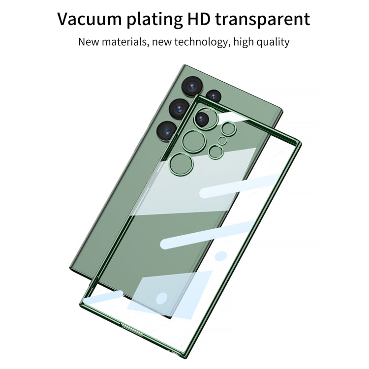 For Samsung Galaxy S24 Ultra GKK Plating Transparent TPU Phone Case, Without pen(Silver) - Galaxy S24 Ultra 5G Cases by GKK | Online Shopping South Africa | PMC TechLife | Buy Now Pay Later Mobicred