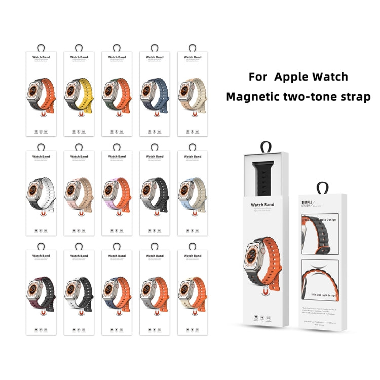 For Apple Watch Series 3 42mm Reverse Buckle Two Color Magnetic Silicone Watch Band(Pink+Grey) - free shipping - PMC TechLife - Order now!