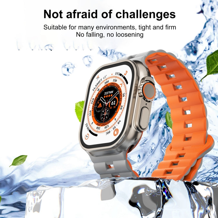 For Apple Watch Series 3 38mm Reverse Buckle Two Color Magnetic Silicone Watch Band(Purple+Orange) - free shipping - PMC TechLife - Order now!