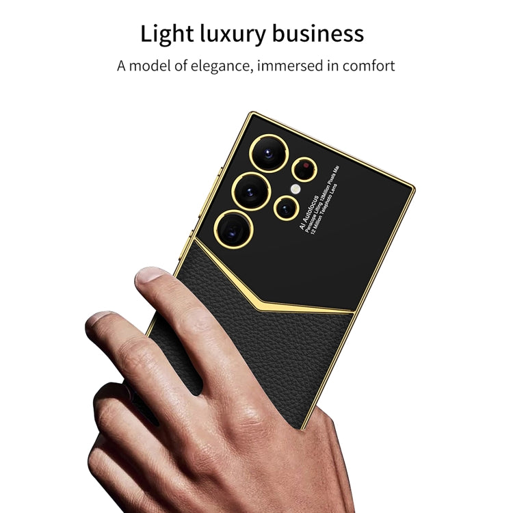 For Samsung Galaxy S24 Ultra 5G GKK Plating Soft TPU + Leather Full Coverage Phone Case without Pen(Purple) - free shipping - PMC TechLife - Order now!