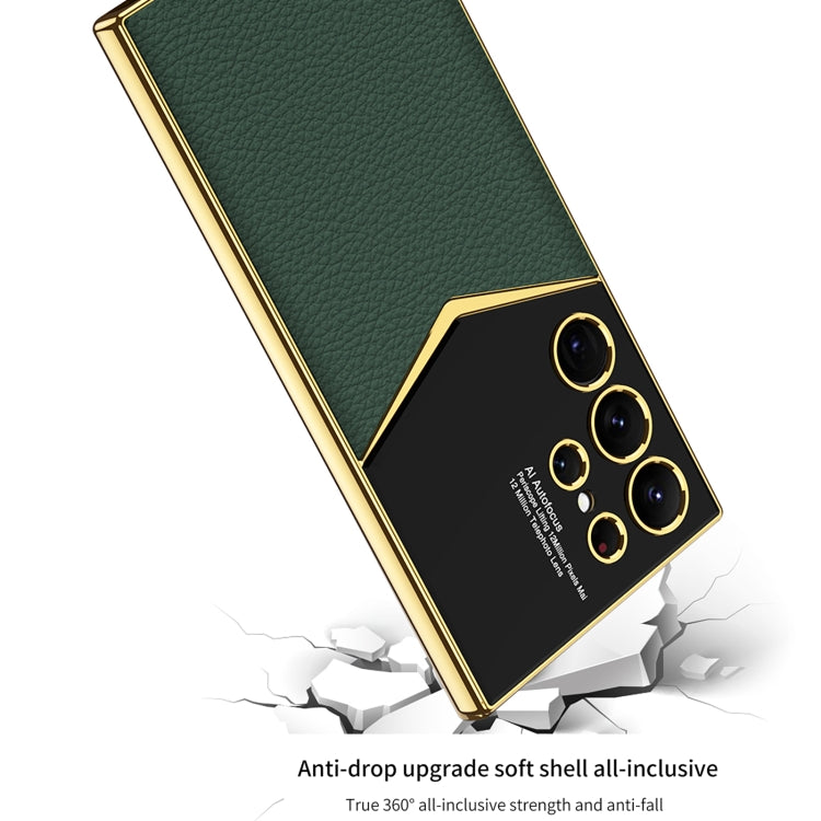 For Samsung Galaxy S24 Ultra 5G GKK Plating Soft TPU + Leather Full Coverage Phone Case without Pen(Carbon Fibre) - free shipping - PMC TechLife - Order now!