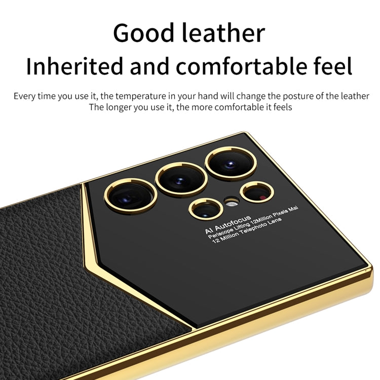 For Samsung Galaxy S24 Ultra 5G GKK Plating Soft TPU + Leather Full Coverage Phone Case without Pen(Carbon Fibre) - free shipping - PMC TechLife - Order now!