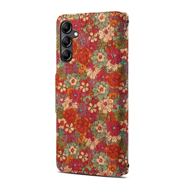 For Samsung Galaxy S23 FE Denior Flower Language Series Cork Fabric Oil Edge Leather Phone Case(Summer) - free shipping - PMC TechLife - Order now!
