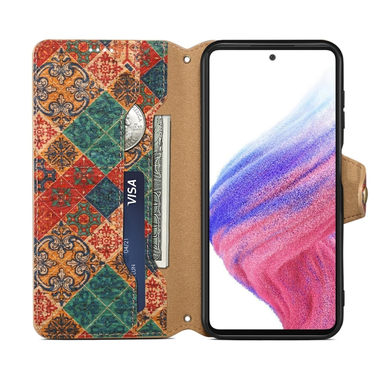 For Samsung Galaxy A14 5G Denior Flower Language Series Cork Fabric Oil Edge Leather Phone Case(Winter) - free shipping - PMC TechLife - Order now!