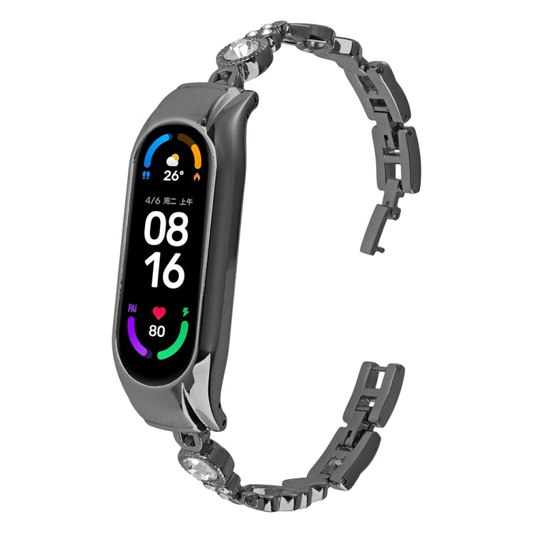 For Xiaomi Mi Band 8 Heart-to-heart Diamond Metal Watch Band(Black) - free shipping - PMC TechLife - Order now!