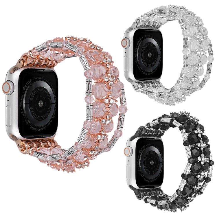 For Apple Watch SE 2022 44mm Beaded Diamond Bracelet Watch Band(Pink) - free shipping - PMC TechLife - Order now!