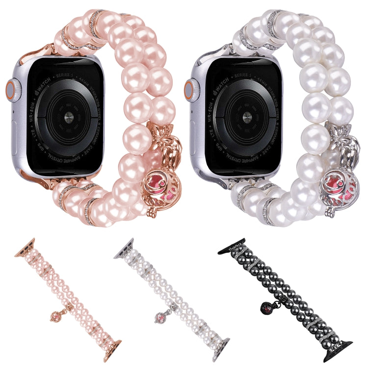 For Apple Watch Series 3 42mm Beaded Dual Row Pearl Bracelet Watch Band(White) - free shipping - PMC TechLife - Order now!