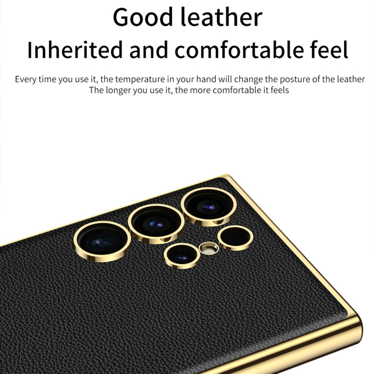 For Samsung Galaxy S24 Ultra 5G GKK Plating TPU + Leather Full Coverage Phone Case(Carbon Fiber) - Galaxy S24 Ultra 5G Cases by GKK | Online Shopping South Africa | PMC TechLife | Buy Now Pay Later Mobicred
