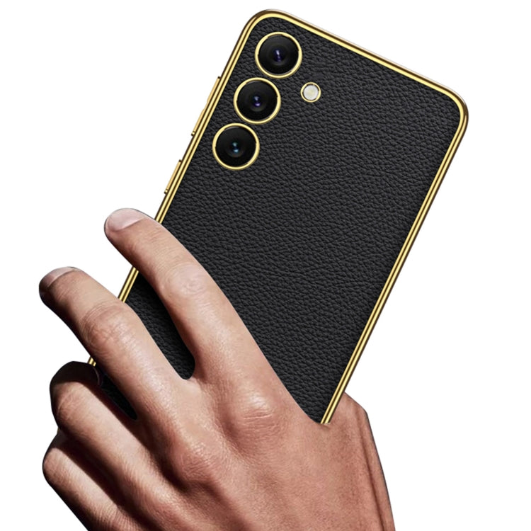 For Samsung Galaxy S24 5G GKK Plating TPU + Leather Full Coverage Phone Case(Carbon Fiber) - free shipping - PMC TechLife - Order now!