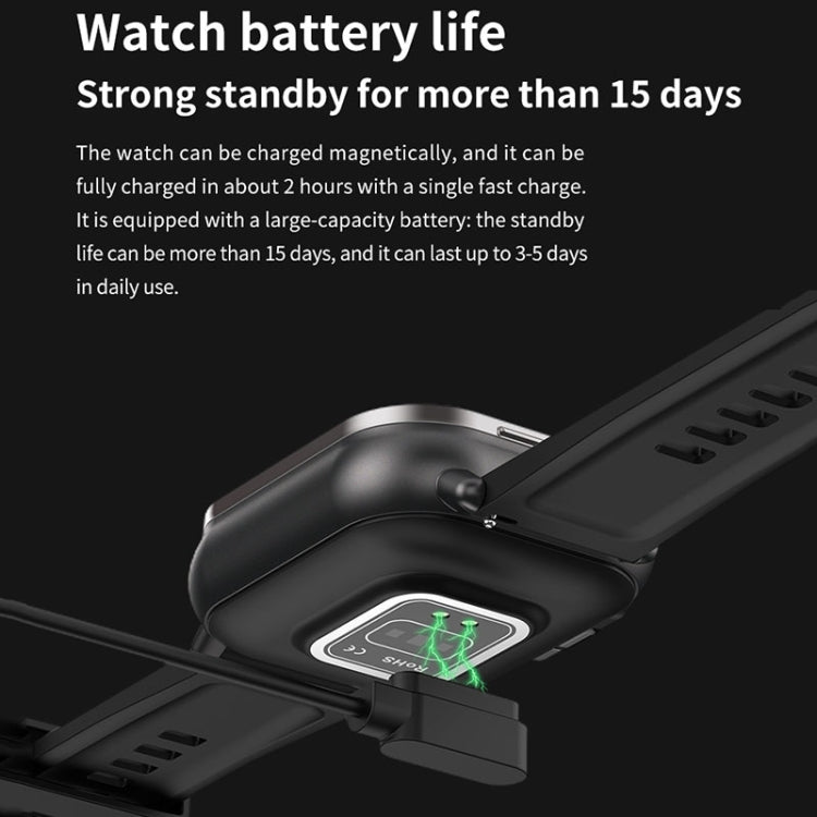 D8 2.01 inch 2 in 1 Bluetooth Earphone Silicone Band Smart Watch, Support Health Monitoring / NFC(Black) - free shipping - PMC TechLife - Order now!