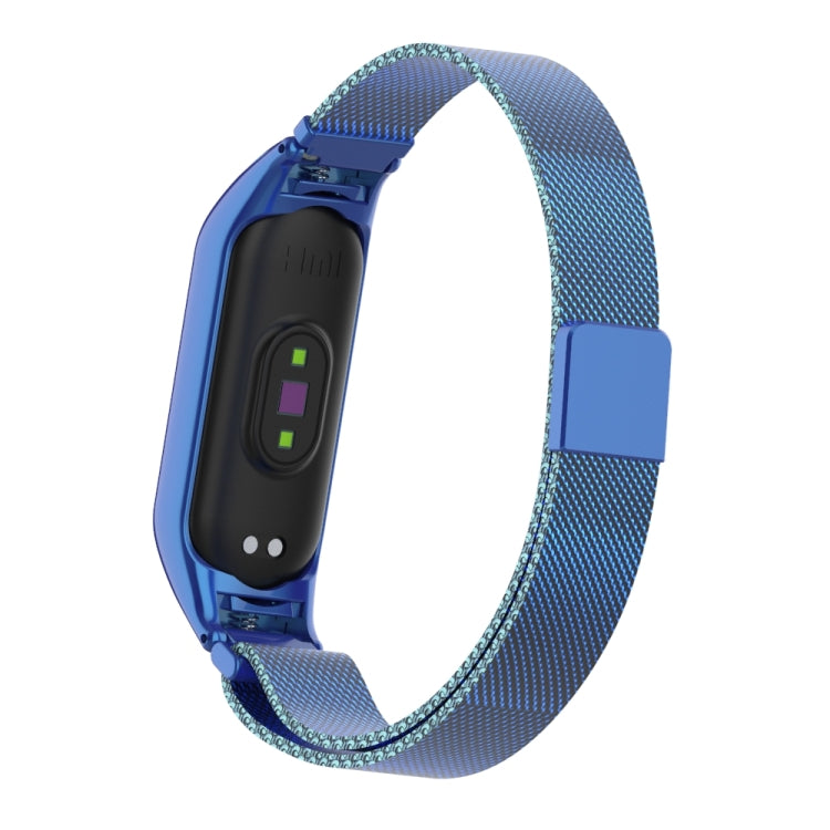 For Xiaomi Mi Band 5 Milano Solid Color Magnetic Stainless Steel Watch Band(Blue) - Watch Bands by PMC TechLife | Online Shopping South Africa | PMC TechLife | Buy Now Pay Later Mobicred