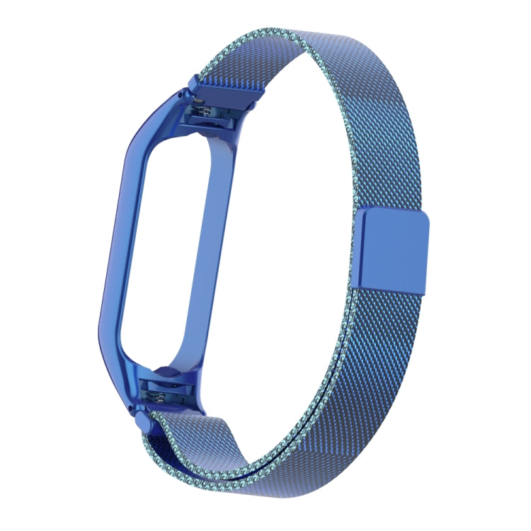 For Xiaomi Mi Band 5 Milano Solid Color Magnetic Stainless Steel Watch Band(Blue) - Watch Bands by PMC TechLife | Online Shopping South Africa | PMC TechLife | Buy Now Pay Later Mobicred