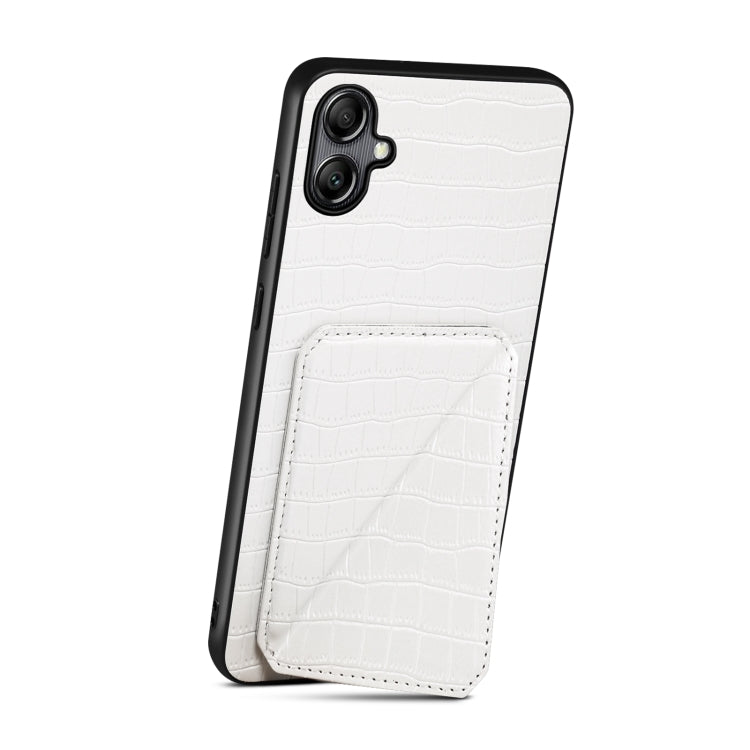 For Samsung Galaxy A51 5G Denior Imitation Crocodile Leather Back Phone Case with Holder(White) - Galaxy Phone Cases by Denior | Online Shopping South Africa | PMC Jewellery