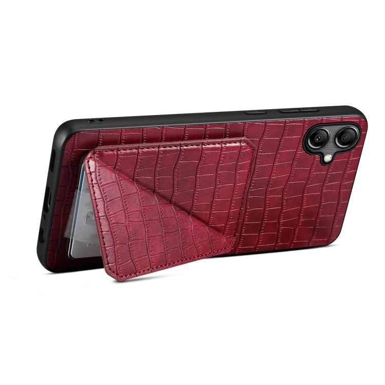 For Samsung Galaxy S23 FE 5G Denior Imitation Crocodile Leather Back Phone Case with Holder(Rose Red) - free shipping - PMC TechLife - Order now!