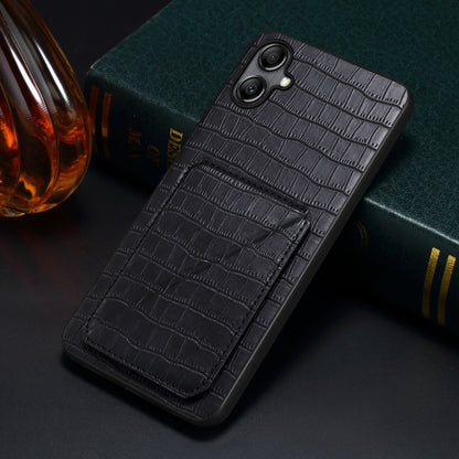 For Samsung Galaxy S23+ 5G Denior Imitation Crocodile Leather Back Phone Case with Holder(Black) - Galaxy S23+ 5G Cases by Denior | Online Shopping South Africa | PMC Jewellery