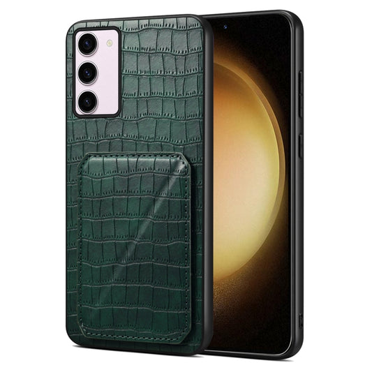 For Samsung Galaxy S23+ 5G Denior Imitation Crocodile Leather Back Phone Case with Holder(Green) - Galaxy S23+ 5G Cases by Denior | Online Shopping South Africa | PMC Jewellery