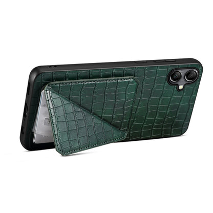 For Samsung Galaxy S23+ 5G Denior Imitation Crocodile Leather Back Phone Case with Holder(Green) - Galaxy S23+ 5G Cases by Denior | Online Shopping South Africa | PMC Jewellery