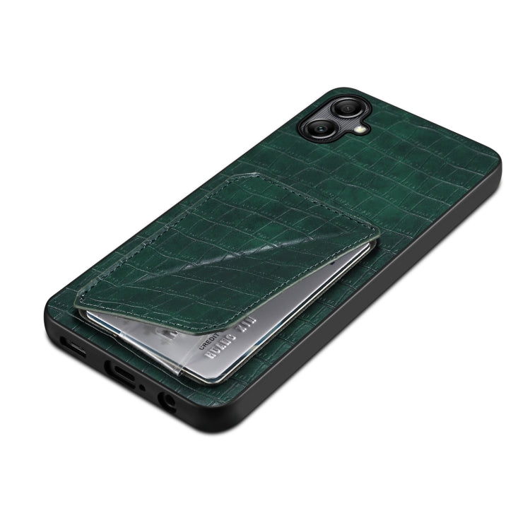 For Samsung Galaxy S24 5G Denior Imitation Crocodile Leather Back Phone Case with Holder(Green) - Galaxy S24 5G Cases by Denior | Online Shopping South Africa | PMC Jewellery