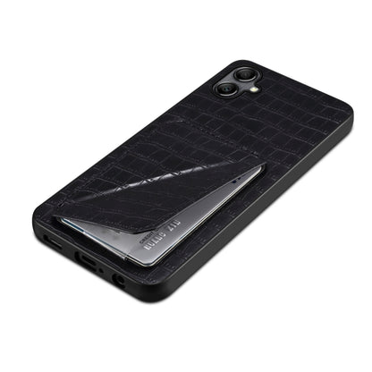 For Samsung Galaxy S24 Ultra 5G Denior Imitation Crocodile Leather Back Phone Case with Holder(Black) - Galaxy S24 Ultra 5G Cases by Denior | Online Shopping South Africa | PMC Jewellery