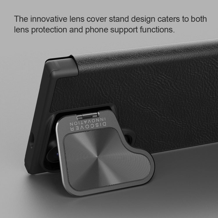 For Samsung Galaxy S24 Ultra 5G NILLKIN Qin Prop Series Flip Camera Cover Design Leather Phone Case(Black) - Galaxy S24 Ultra 5G Cases by NILLKIN | Online Shopping South Africa | PMC TechLife | Buy Now Pay Later Mobicred