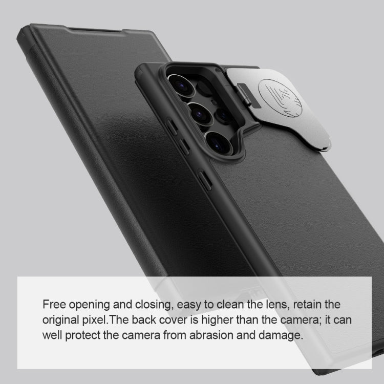 For Samsung Galaxy S24 Ultra 5G NILLKIN Qin Prop Series Flip Camera Cover Design Leather Phone Case(Black) - Galaxy S24 Ultra 5G Cases by NILLKIN | Online Shopping South Africa | PMC TechLife | Buy Now Pay Later Mobicred