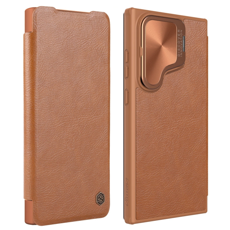 For Samsung Galaxy S24+ 5G NILLKIN Qin Prop Series Flip Camera Cover Design Leather Phone Case(Brown) - Galaxy S24+ 5G Cases by NILLKIN | Online Shopping South Africa | PMC TechLife | Buy Now Pay Later Mobicred