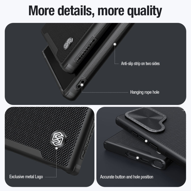 For Samsung Galaxy S24 Ultra 5G NILLKIN Textured Prop Camera Cover Holder Design Nylon Phone Case(Black) - free shipping - PMC TechLife - Order now!