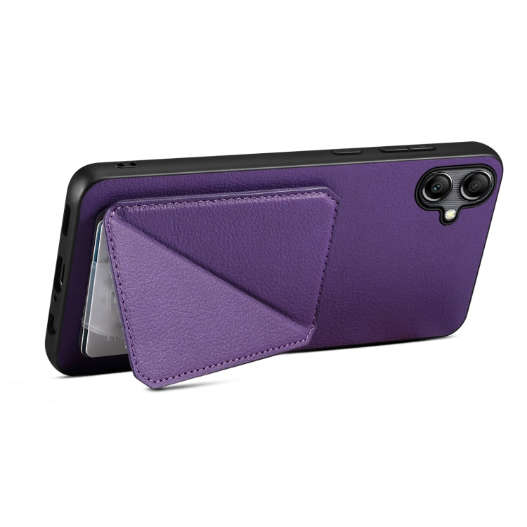 For Samsung Galaxy S23+ 5G Denior Imitation Calf Leather Back Phone Case with Holder(Purple) - Galaxy S23+ 5G Cases by Denior | Online Shopping South Africa | PMC Jewellery