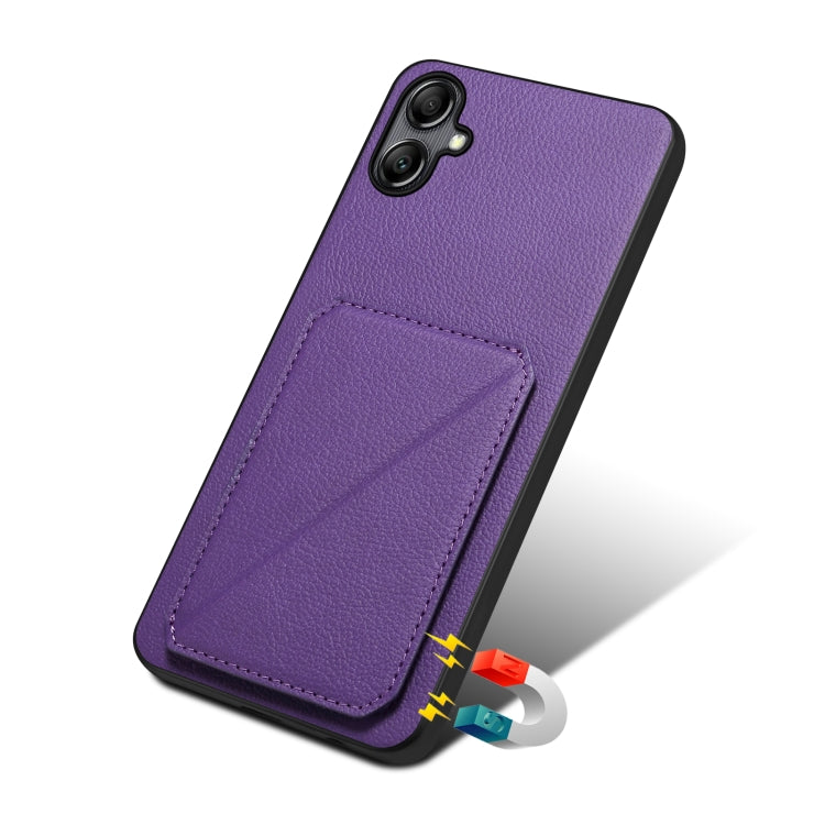 For Samsung Galaxy S24 Ultra 5G Denior Imitation Calf Leather Back Phone Case with Holder(Purple) - Galaxy S24 Ultra 5G Cases by Denior | Online Shopping South Africa | PMC Jewellery