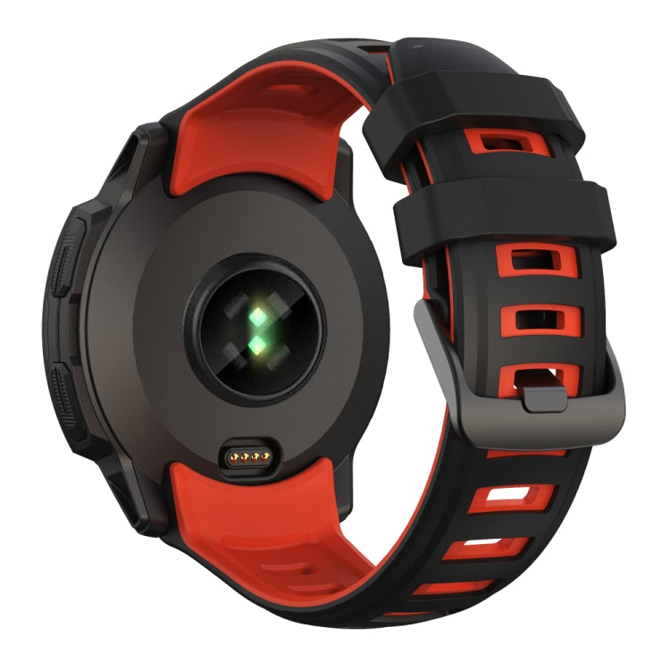 Compatible with Garmin Instinct 2X Two Color Silicone Watch Band(Black Red) - Watch Bands by PMC TechLife | Online Shopping South Africa | PMC TechLife | Buy Now Pay Later Mobicred