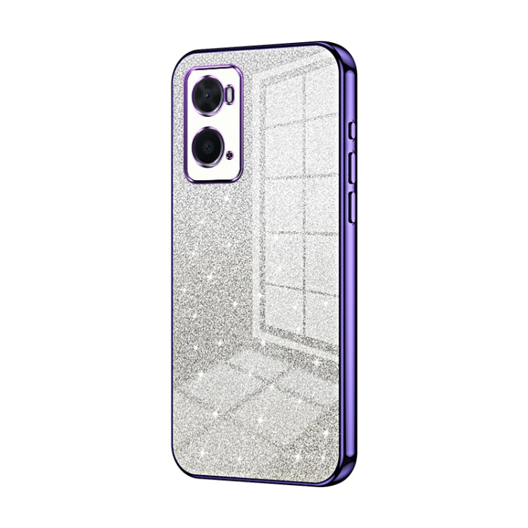 For OPPO A36 / A76 / A96 4G Global Gradient Glitter Powder Electroplated Phone Case(Purple) - free shipping - PMC TechLife - Order now!