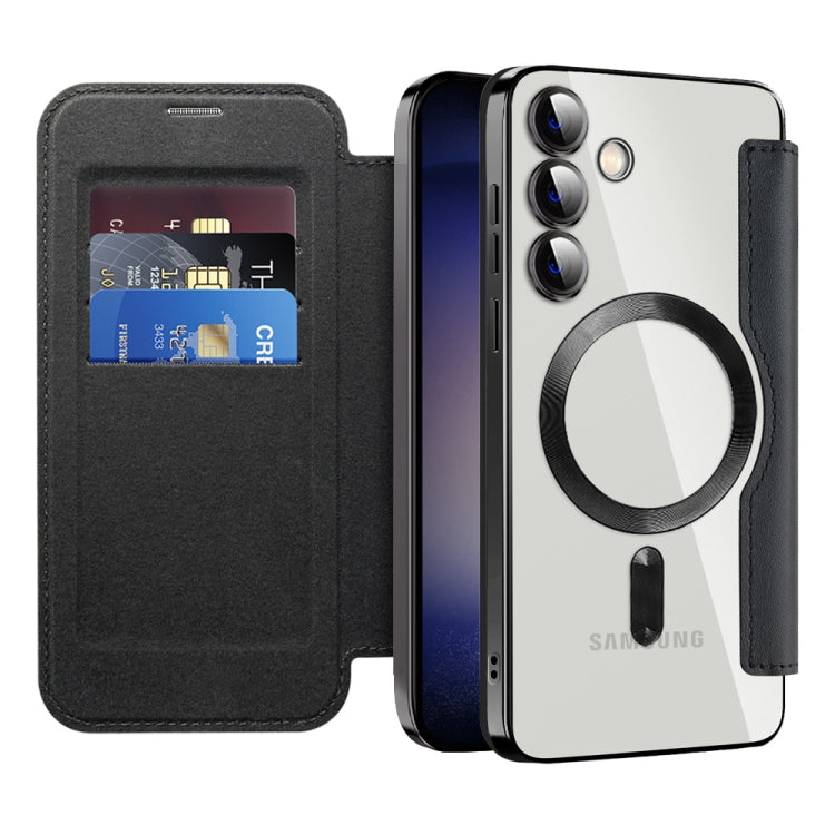 For Samsung Galaxy S24+ 5G MagSafe Magnetic RFID Anti-theft Leather Phone Case(Black) - Galaxy S24+ 5G Cases by PMC TechLife | Online Shopping South Africa | PMC TechLife | Buy Now Pay Later Mobicred