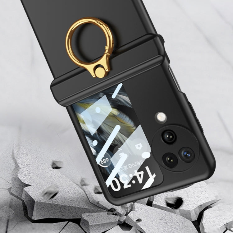 For OPPO Find N3 Flip GKK Integrated Magnetic Hinged Flip Case with Ring Holder(Gold) - OPPO Cases by GKK | Online Shopping South Africa | PMC TechLife | Buy Now Pay Later Mobicred