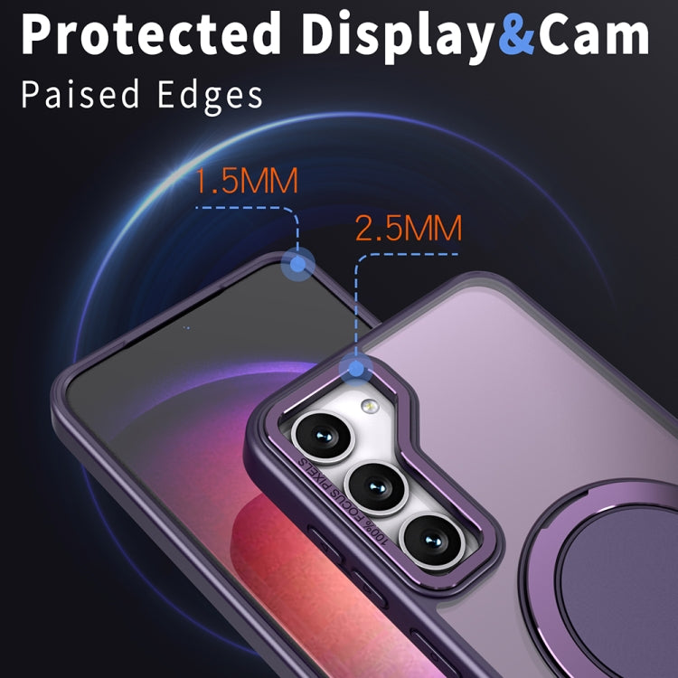 For Samsung Galaxy S23 5G 360-degree Rotating MagSafe Magnetic Holder Phone Case(Purple) - Galaxy S23 5G Cases by PMC TechLife | Online Shopping South Africa | PMC TechLife