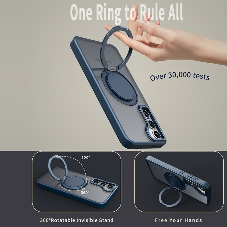 For Samsung Galaxy S24 5G 360-degree Rotating MagSafe Magnetic Holder Phone Case(Navy Blue) - Galaxy S24 5G Cases by PMC TechLife | Online Shopping South Africa | PMC TechLife