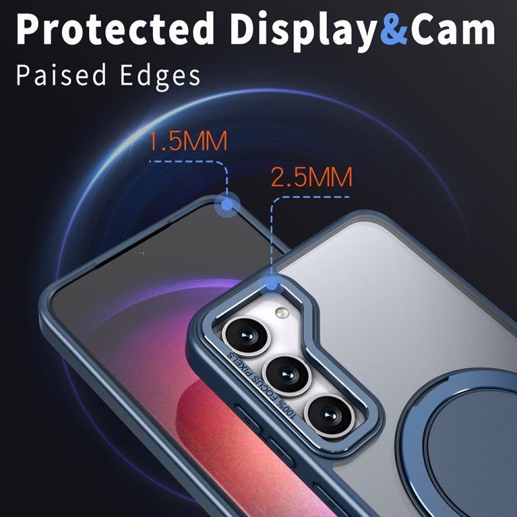 For Samsung Galaxy S24 5G 360-degree Rotating MagSafe Magnetic Holder Phone Case(Navy Blue) - Galaxy S24 5G Cases by PMC TechLife | Online Shopping South Africa | PMC TechLife