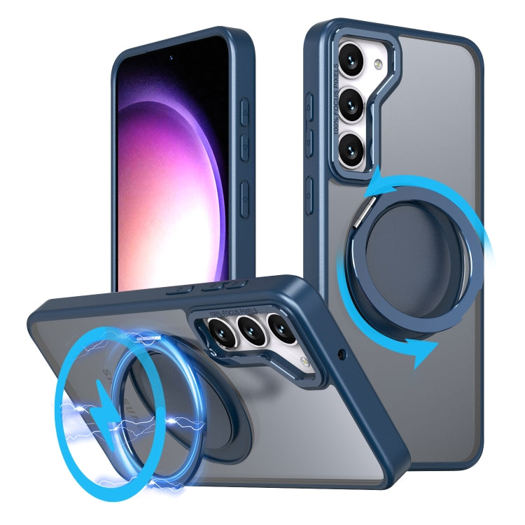 For Samsung Galaxy S24+ 5G 360-degree Rotating MagSafe Magnetic Holder Phone Case(Navy Blue) - Galaxy S24+ 5G Cases by PMC TechLife | Online Shopping South Africa | PMC TechLife