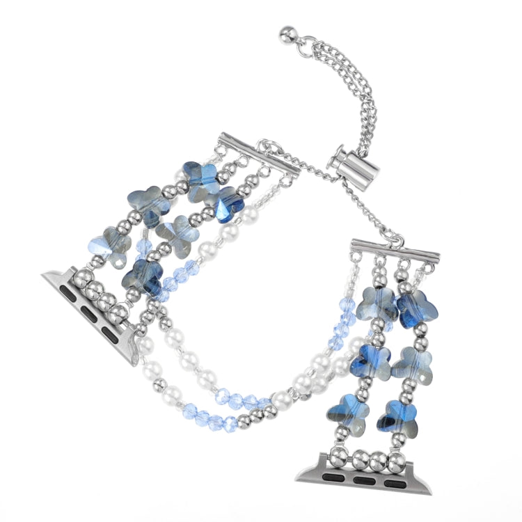 For Apple Watch Series 9 41mm Butterfly Chain Bracelet Metal Watch Band(Blue) - free shipping - PMC TechLife - Order now!