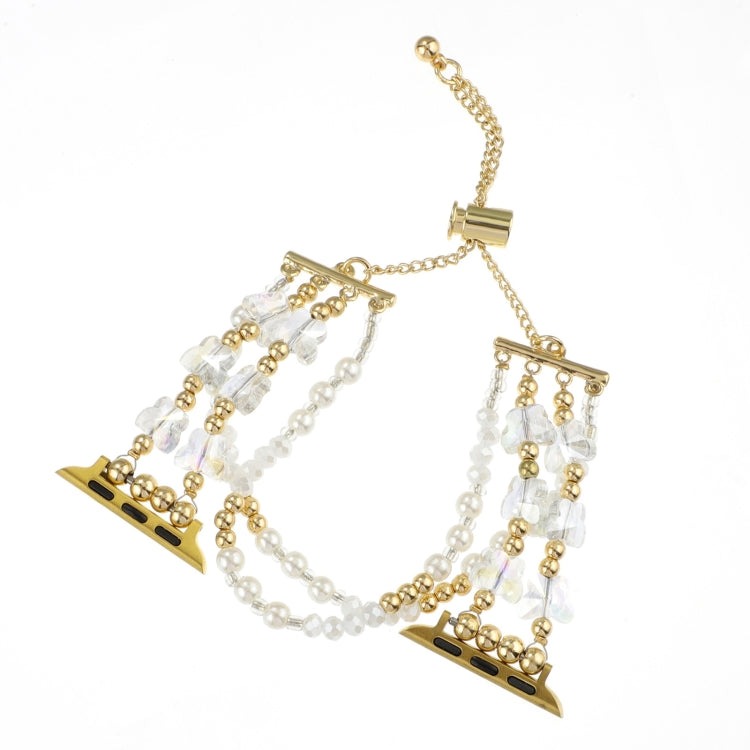 For Apple Watch Series 8 41mm Butterfly Chain Bracelet Metal Watch Band(Transparent Gold) - free shipping - PMC TechLife - Order now!