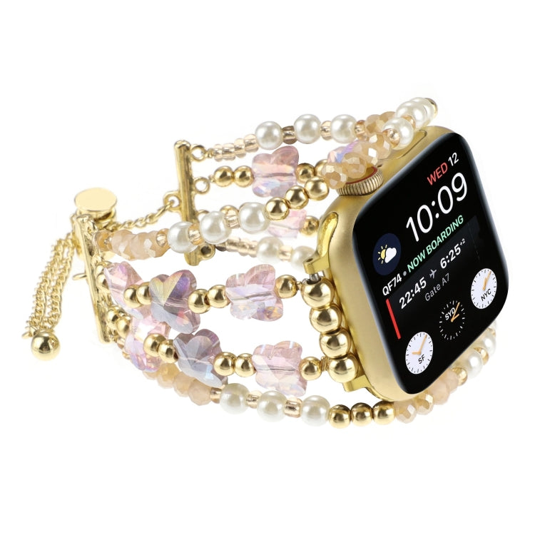 For Apple Watch Series 2 42mm Butterfly Chain Bracelet Metal Watch Band(Pink Gold) - free shipping - PMC TechLife - Order now!