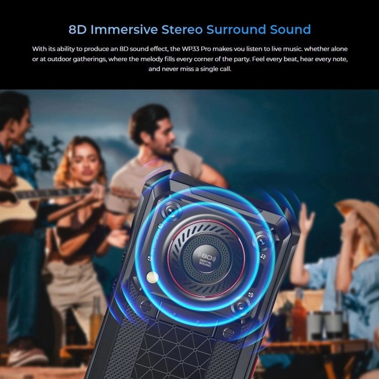 Oukitel WP33 Pro, 8GB+256GB, IP68/IP69K, Fingerprint Identification, 22000mAh, 6.6 inch MediaTek Dimensity 6100+ Octa-core, NFC, OTG, Network: 5G(Black) - free shipping - PMC TechLife - Order now!