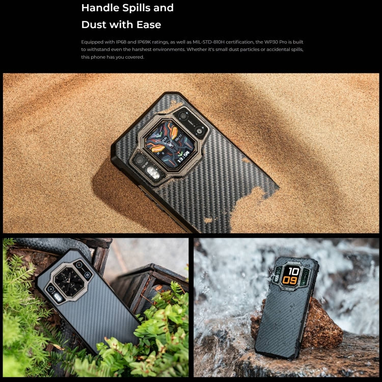 Oukitel WP30 Pro 5G, 12GB+512GB, IP68/IP69K, 108MP Camera, 11000mAh, 6.78 inch + 1.8 inch MediaTek Dimensity 8050 Octa-core 3.0GHz, NFC, OTG, Network: 5G(Black) - free shipping - PMC TechLife - Order now!