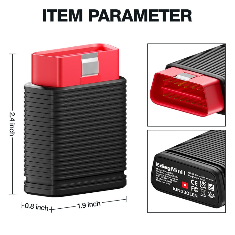 KINGBOLEN Ediag Mini Car Engine Fault Diagnosis Tool OBD2 Detector - Code Readers & Scan Tools by PMC Jewellery | Online Shopping South Africa | PMC Jewellery